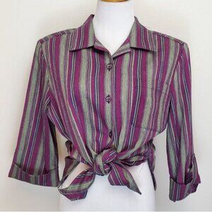 Vintage striped button down 90's style blouse